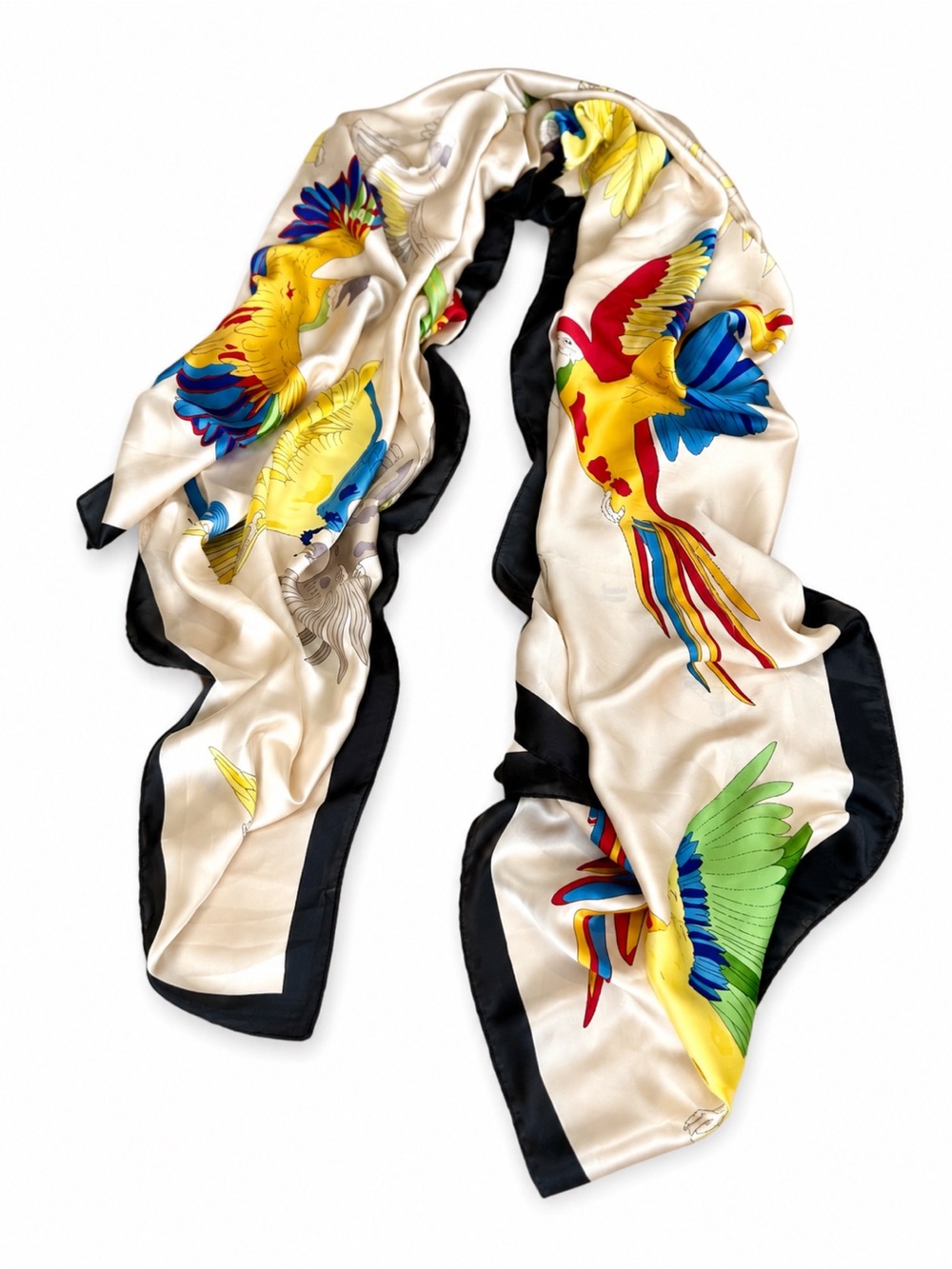 Silky Parrot Print Scarf (NWT)